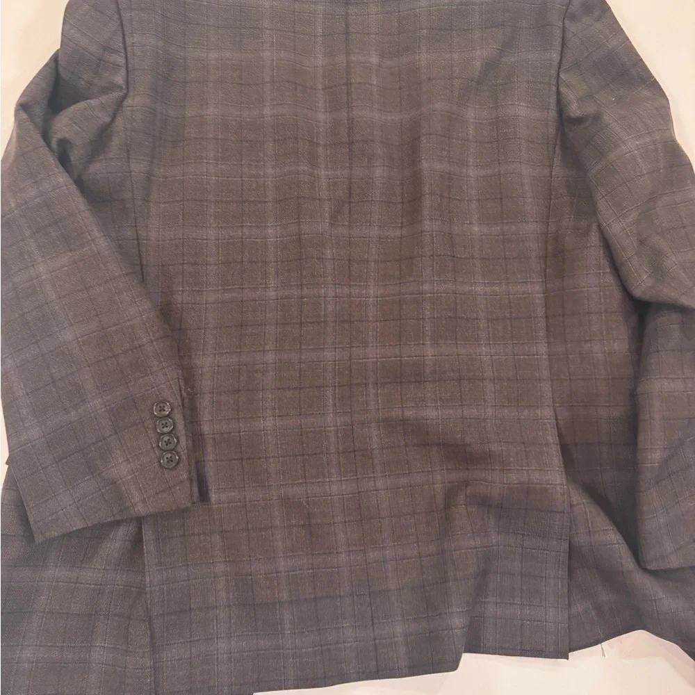 Ralph Lauren Wool Two-Button Plaid Sport Coat in Checkered Dark Gray